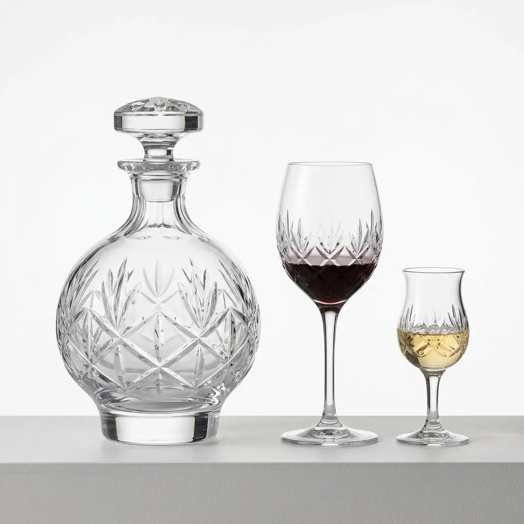 Decanter 1400 ml. Glasses 420 ml. Copita 160 ml.